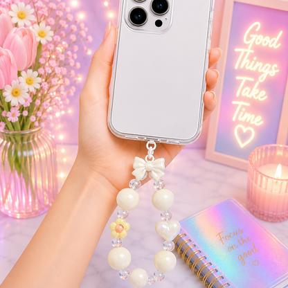 Iridescent Beaded Phone Charm